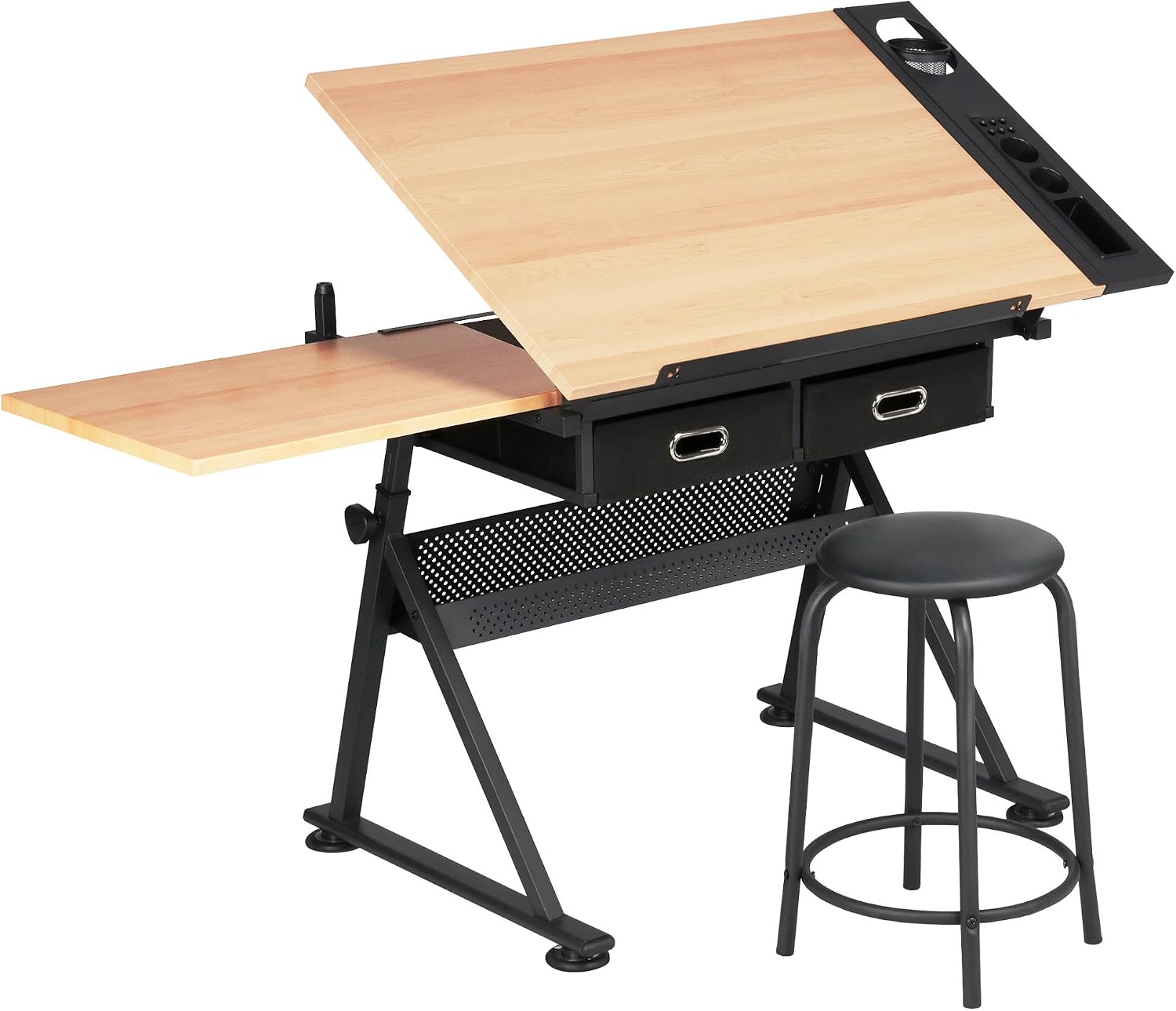 Home Office Studio - Ayarlanabilir Çizim Masası, Uyumlu Tabure ile,