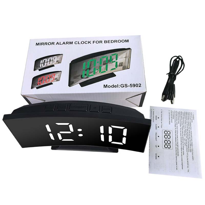 Led Desk Clock - 1 adet LED Ayna Dijital Saat