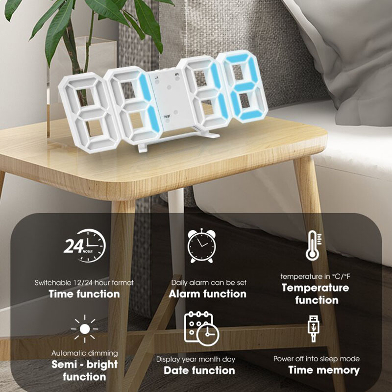 3D Dijital Çalar Saat Duvar LE - Led Desk Clock incelemesi ve fiyatı