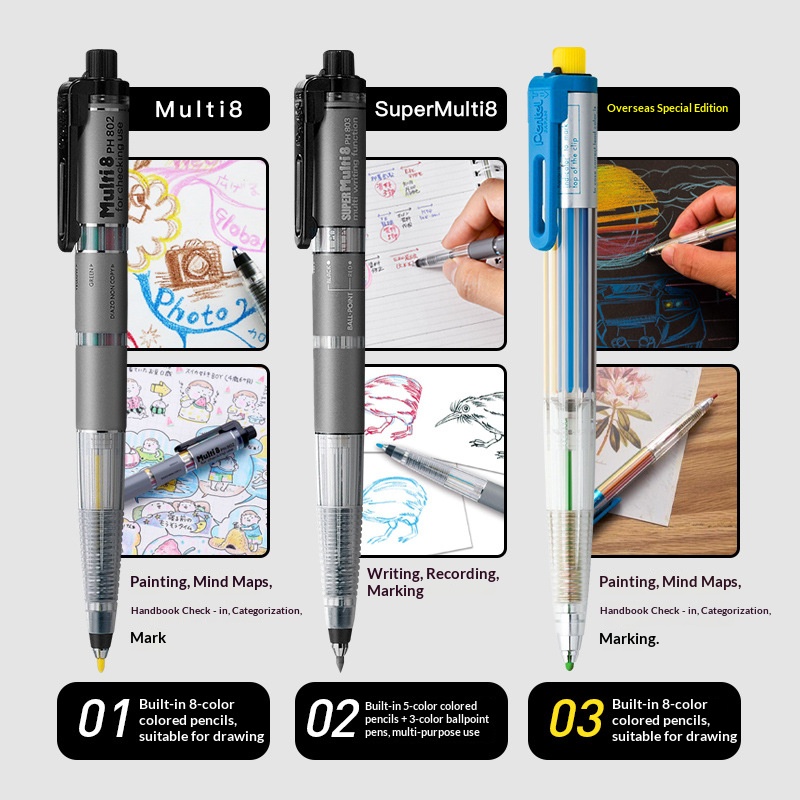 Pentel Multi 8 Çok Fonksiyonlu - Staedtler Pencil Lumocolor incelemesi ve fiyatı